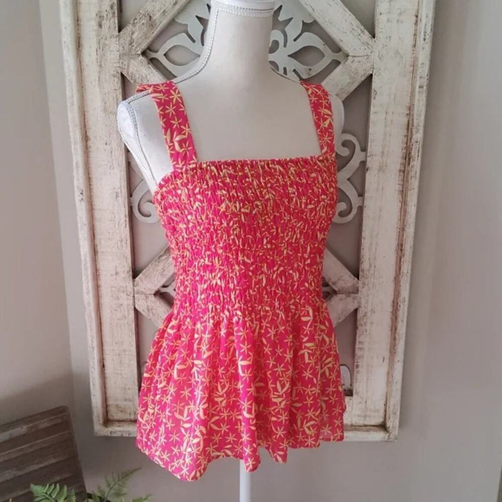 Rose & Olive Pink Tank Top with Yellow Star Motif